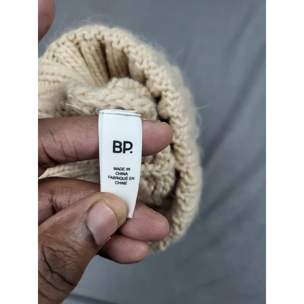 Bp Knit Beanie Kids One Size Brown Lightweight Outdoor Skull Cap Hat Pom‎ Pom
